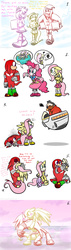 Size: 1200x4250 | Tagged: safe, artist:hoshinousagi, fluttershy, pinkie pie, saddle rager, earth pony, echidna, hedgehog, human, pegasus, rabbit, anthro, g4, amy rose, beach, black eye, blushing, bruised, chibi, comic, crossover, crossover shipping, crying, cute, dancing, doctor eggman, eggmobile, eye contact, eyes closed, female, floppy ears, frown, glare, gritted teeth, high res, hug, injured, knuckles the echidna, knuckleshy, male, mare, open mouth, pictogram, power ponies, prone, question mark, reference, reference to another series, scene parody, shipping, shivering, shyabetes, smiling, sonic boom, sonic the hedgehog (series), sonicified, speech bubble, steven universe, straight, sweaters for penguins, wide eyes, wink, winter, yelling