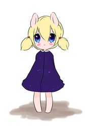 Size: 1823x2715 | Tagged: safe, artist:opossum_imoto, oc, oc only, oc:sweetiemilk, anthro, ambiguous facial structure, anthro oc, clothes, dress, female, filly, solo