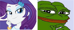 Size: 1109x459 | Tagged: safe, rarity, equestria girls, g4, my little pony equestria girls: friendship games, comparison, meme, pepe the frog, rare pepe