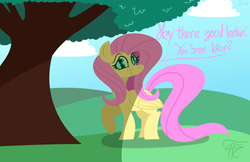Size: 1700x1100 | Tagged: safe, artist:php92, fluttershy, g4, female, solo, tree