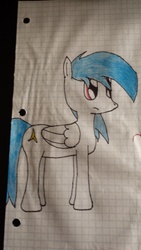 Size: 2322x4128 | Tagged: safe, artist:solo6488, oc, oc only, oc:zack, graph paper, photo, traditional art