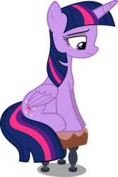 Size: 3997x6000 | Tagged: safe, artist:slb94, twilight sparkle, alicorn, pony, amending fences, g4, female, folded wings, frown, looking down, mare, sad, simple background, sitting, solo, stool, transparent background, twilight sparkle (alicorn), vector, wings
