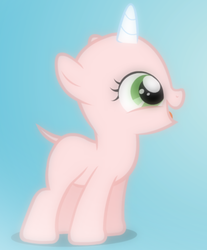 Size: 340x410 | Tagged: dead source, safe, artist:jan, sweetie belle, ask the crusaders, g4, bald, cropped, cute, diasweetes, female, hairless, solo, sweetie bald