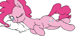 Size: 314x149 | Tagged: safe, artist:yoditax, pinkie pie, g4, bedroom eyes, cute, female, lowres, pillow, solo
