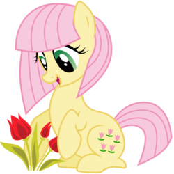 Size: 3000x3000 | Tagged: safe, artist:sunley, posey, earth pony, pony, g1, g4, female, flower, g1 to g4, generation leap, mare, simple background, solo, transparent background, tulip, vector