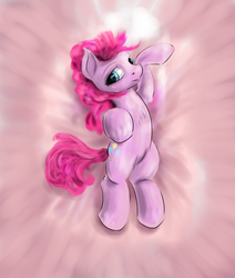 Size: 2112x2496 | Tagged: safe, artist:kwendynew, pinkie pie, g4, female, high res, looking at you, on back, solo