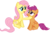 Size: 2880x1900 | Tagged: safe, artist:wildtiel, fluttershy, scootaloo, g4, simple background, transparent background, vector