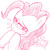 Size: 1024x1024 | Tagged: safe, artist:zokoira, pinkie pie, g4, female, monochrome, solo