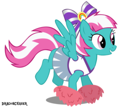 Size: 1000x850 | Tagged: safe, artist:dragonchaser123, spring step, sunlight spring, pegasus, pony, g4, background pony, bow, cheerleader, clothes, female, hair bow, mare, pom pom, simple background, skirt, solo, transparent background, vector