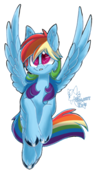 Size: 367x650 | Tagged: dead source, safe, artist:dynamo-deepblue, artist:xenon, rainbow dash, g4, female, solo, spread wings, unshorn fetlocks