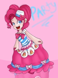 Size: 768x1024 | Tagged: safe, artist:iponylover, pinkie pie, human, g4, clothes, dignified wear, dress, female, gala dress, humanized, solo