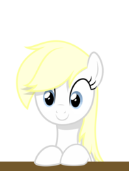 Size: 2500x3301 | Tagged: safe, artist:anonymous, artist:vectorfag, edit, oc, oc only, oc:aryanne, earth pony, pony, blonde, cute, desk, female, happy, high res, long hair, simple background, sitting, smiling, solo, table, transparent background, upper body, vector
