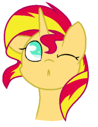 Size: 364x473 | Tagged: safe, artist:0darky0, sunset shimmer, pony, unicorn, g4, cute, female, shimmerbetes, solo