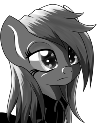 Size: 1600x2000 | Tagged: dead source, safe, artist:an-m, oc, oc only, oc:aryanne, earth pony, pony, clothes, face, female, frown, game, general deathshead, germany, grayscale, loading screen, long mane, looking at you, military, monochrome, pony oc, shirt, solo, starry eyes, uniform, wolfenstein, wolfenstein the new order, wolfenstein the old blood