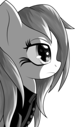 Size: 1326x2228 | Tagged: dead source, safe, artist:an-m, oc, oc only, oc:aryanne, earth pony, pony, clothes, face, female, frown, game, general deathshead, germany, grayscale, loading screen, long mane, looking at you, military, monochrome, pony oc, profile, sad, shirt, solo, starry eyes, uniform, wolfenstein, wolfenstein the new order, wolfenstein the old blood