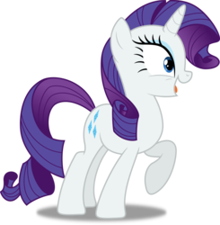 Size: 4897x5000 | Tagged: safe, artist:dashiesparkle edit, edit, vector edit, rarity, pony, unicorn, g4, trade ya!, absurd resolution, female, horn, mare, open mouth, raised hoof, simple background, solo, transparent background, vector
