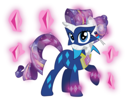 Size: 3500x2776 | Tagged: safe, artist:infinitewarlock, radiance, rarity, g4, power ponies (episode), crystallized, female, high res, power ponies, race swap, rainbow power, simple background, solo, transparent background, vector