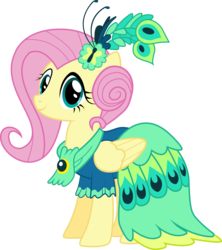 Size: 4764x5360 | Tagged: safe, artist:infinitewarlock, fluttershy, pegasus, pony, g4, make new friends but keep discord, absurd resolution, clothes, dress, female, gala dress, simple background, solo, transparent background, vector