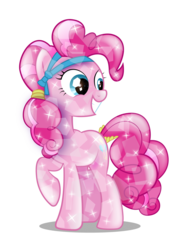 Size: 2575x3433 | Tagged: safe, artist:infinitewarlock, pinkie pie, g4, crystallized, female, high res, race swap, simple background, solo, transparent background, vector