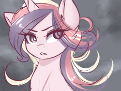 Size: 1280x960 | Tagged: safe, artist:sugarberry, princess cadance, alicorn, pony, g4, bust, ear fluff, eye clipping through hair, eyebrows, eyebrows visible through hair, female, horn, mare, solo