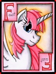 Size: 1250x1640 | Tagged: safe, artist:the1king, oc, oc only, oc:fausticorn, alicorn, pony, alicorn oc, card, lauren faust, playing card, solo, traditional art