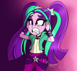 Size: 1300x1200 | Tagged: dead source, safe, artist:wubcakeva, aria blaze, equestria girls, g4, covering ears, female, solo, wub