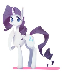 Size: 600x689 | Tagged: safe, artist:kolshica, rarity, g4, female, raised hoof, simple background, smiling, solo, style comparison, white background
