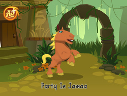 Size: 1024x768 | Tagged: safe, screencap, applejack, g4, animal jam, hatless, missing accessory, open mouth, party in jamaa