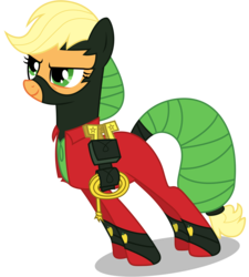 Size: 9000x10000 | Tagged: safe, artist:caliazian, applejack, mistress marevelous, pony, g4, power ponies (episode), .ai available, absurd resolution, female, lasso, looking up, outfit, power ponies, rope, simple background, solo, superhero, transparent background, vector