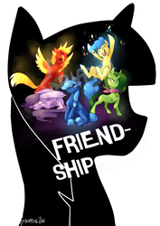 Size: 3508x4961 | Tagged: safe, artist:thelionmedal, applejack, fluttershy, pinkie pie, rainbow dash, rarity, twilight sparkle, g4, absurd resolution, alternate universe, anger (inside out), crossover, disgust (inside out), fear (inside out), inside out, inside out emotions, joy (inside out), mane six, parody, pixar, sadness (inside out)
