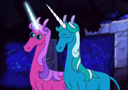 Size: 620x439 | Tagged: safe, classical unicorn, pony, unicorn, animated, barely pony related, glowing horn, gravity falls, headbob, horn, leonine tail, male, rave, rave music, spoilers for another series, the last mabelcorn