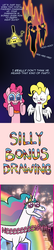 Size: 700x3271 | Tagged: safe, artist:willdrawforfood1, pinkie pie, princess celestia, surprise, alicorn, classical unicorn, demon, earth pony, pegasus, pony, ask surprise, g1, g4, bill cipher, celestabellebethabelle, crossover, dilated pupils, female, frown, g1 to g4, generation leap, glowing horn, gravity falls, hoers, horn, horses doing horse things, leonine tail, lidded eyes, male, mare, neigh, open mouth, party, rainbow, raised hoof, smiling, spread wings, starry eyes, the last mabelcorn, unamused, wat, waterfall, wingding eyes