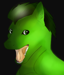 Size: 318x370 | Tagged: safe, artist:kittensneezikuns, oc, oc only, oc:midnight cloud, doge, happy, looking at you, meme, nightmare fuel, open mouth, simple background, smiling, solo, tongue out