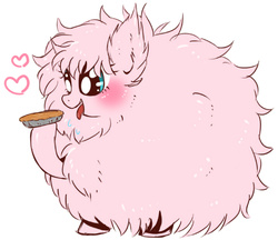 Size: 618x534 | Tagged: safe, artist:kiriya, oc, oc only, oc:fluffle puff, apple pie, heart, pie, solo, tongue out