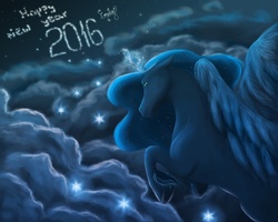 Size: 1280x1024 | Tagged: safe, artist:comsing8, princess luna, pony, g4, female, new year, solo