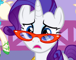 Size: 681x540 | Tagged: safe, screencap, rarity, g4, suited for success, animated, eye shimmer, female