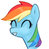 Size: 100x100 | Tagged: safe, artist:pohwaran, rainbow dash, g4, female, icon, simple background, smiling, solo, transparent background