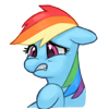 Size: 100x100 | Tagged: safe, artist:pohwaran, rainbow dash, g4, disgusted, female, icon, simple background, solo, transparent background