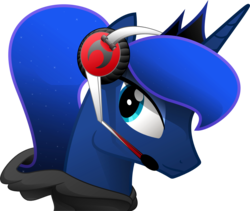 Size: 1693x1430 | Tagged: safe, artist:lollipony, princess luna, alicorn, pony, gamer luna, g4, clothes, female, headphones, hoodie, mare, simple background, solo, transparent background, vector