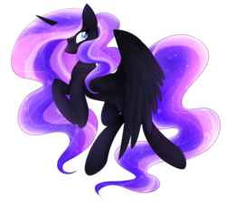 Size: 3300x3000 | Tagged: safe, artist:scarlet-spectrum, oc, oc only, oc:nightmare mist, alicorn, pony, alicorn oc, flying, high res, simple background, slender, solo, thin, transparent background