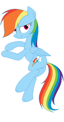 Size: 309x590 | Tagged: safe, artist:hyolark, rainbow dash, pegasus, pony, g4, butt, female, looking at you, plot, simple background, solo