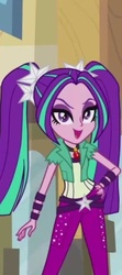 Size: 302x682 | Tagged: safe, screencap, aria blaze, equestria girls, g4, my little pony equestria girls: rainbow rocks, cropped, cute, female, hand on hip, looking at you, singing, solo