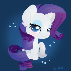 Size: 800x800 | Tagged: safe, artist:coffeecuppup, part of a set, rarity, g4, blushing, cute, female, heart, heart eyes, looking at you, raribetes, solo, wingding eyes