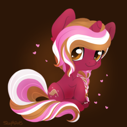 Size: 800x800 | Tagged: safe, artist:coffeecuppup, oc, oc only, oc:glimmering quill, heart, solo