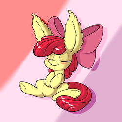 Size: 2500x2500 | Tagged: safe, artist:heir-of-rick, artist:zapplebow, apple bloom, pony, g4, adorabloom, cute, female, high res, impossibly large ears, sleeping, solo