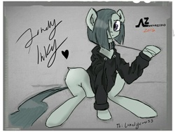 Size: 600x450 | Tagged: safe, artist:aer0 zer0, marble pie, earth pony, pony, g4, colored, female, lonely inky, solo, tribute