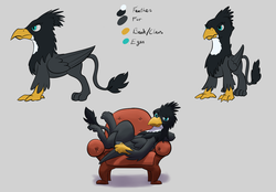 Size: 1948x1358 | Tagged: safe, artist:theandymac, oc, oc only, oc:aldric, griffon, chair, glass, looking at you, lounging, male, reference sheet