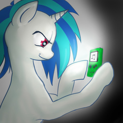 Size: 900x900 | Tagged: safe, artist:darkonix, dj pon-3, vinyl scratch, pony, g4, bipedal, female, game boy, solo