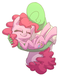 Size: 1280x1531 | Tagged: safe, artist:nobody, pinkie pie, oc, oc:anon, earth pony, human, pony, g4, cute, duo, eyes closed, holding a pony, hug, simple background, smiling, white background