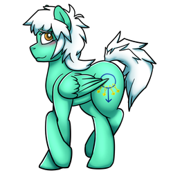 Size: 720x720 | Tagged: safe, artist:deyogee, oc, oc only, oc:promiscryouity, pony, blushing, ponified, ryou bakura, solo, yu-gi-oh!